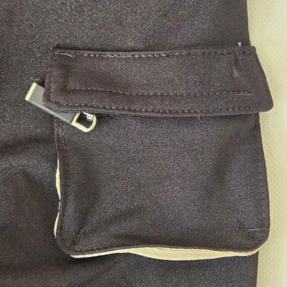 DKNY Golf Womens Long Sleeve Colorblock Zip Sport Jacket Top Black Rust Small - Picture 7 of 11